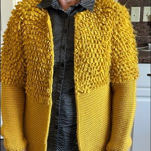 Golyellowish cardigan sweater